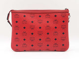 Mcm Zip Top Pouch In Ruby Red Visetos Coated Canvas Fw1215lprdu