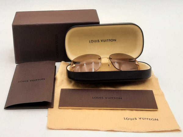 Louis Vuitton Lv Signature Metal Square Sunglasses Gold Aa1025ozxsa