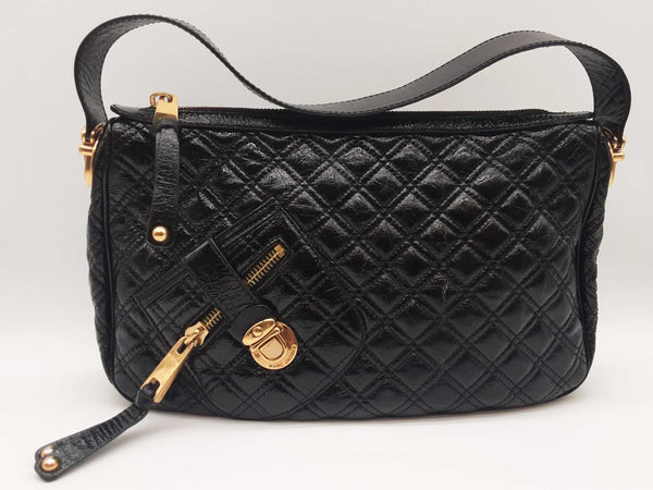 Marc Jacobs Ursula Black Quilted Patent Leather Hobo Bag Do0925rxde