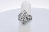 2.08ctw Diamond Wedding Set In 14k White Gold 10.7 Grams Size 5.5 Eb0125llxzsa