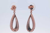 Effy Espresso & White Diamond Pendant & Earrings 14k Rose Gold 7.1g Eb0326cxzdu