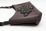 Salvatore Ferragamo Rhinestone Embellished Gray Shoulder Bag Eb1026wrxde