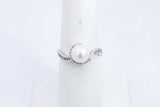 Pearl & Diamond Ring In 18k White Gold 2.9 Grams Size 6.25 Eb0624lrxsa