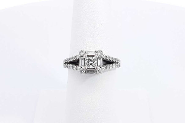 Approx. 1.24ctw Diamond Ring In 14k White Gold 4.9 Grams Size 6.5 Eb1124pxzdu
