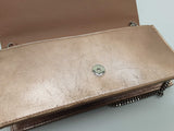Jimmy Choo Fie Pink Rose Gold Metallic Leather Shoulder Bag Clutch Do0925crde