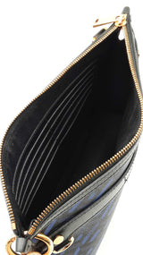 Versace La Greca Signature Coated Canvas Black & Blue Crossbody Bag Fw0725ozxdu