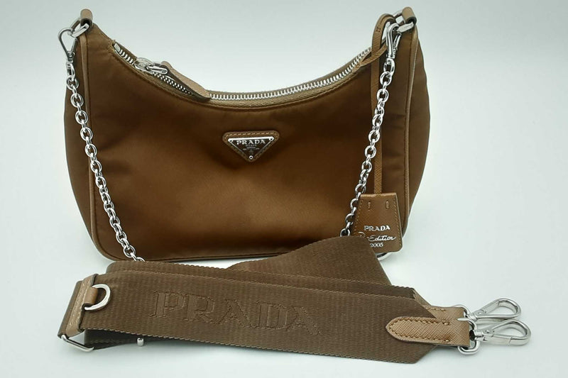 Prada Brown Nylon Re Edition 2005 Shoulder Bag Eb0524prxdu