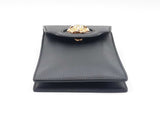 Versace La Medusa Phone Holder Mini Bag In Black Grained Leather Fw01026lordu