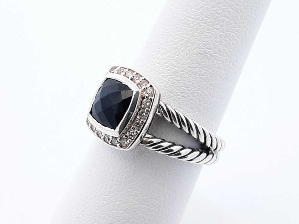 David Yurman Onyx, Diamond & Sterling Silver Petite Albion Ring 5.3 Grams Size 6.25 Fw0525oxzdu