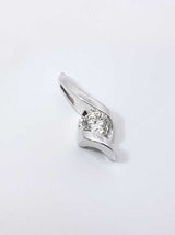 0.21 Cttw Diamond Twist Drop Pendant In 14k White Gold 1.1 Grams Fw0426lwrdu