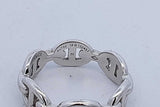 Hermes 18k White Gold Chaine D'ancre Enchainee Ring 4.3 Grams Size 50 Eb0626exzde