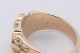 14k Yellow Gold Nugget Ring With Small Diamond 12 Grams Size 10 Eb0326orxsa