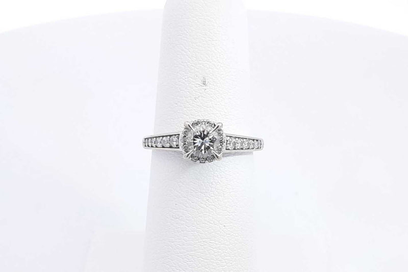 Approx. 0.5ctw Diamond Ring In 14k White Gold 3 Grams Size 5.5 Eb1124oxzsa