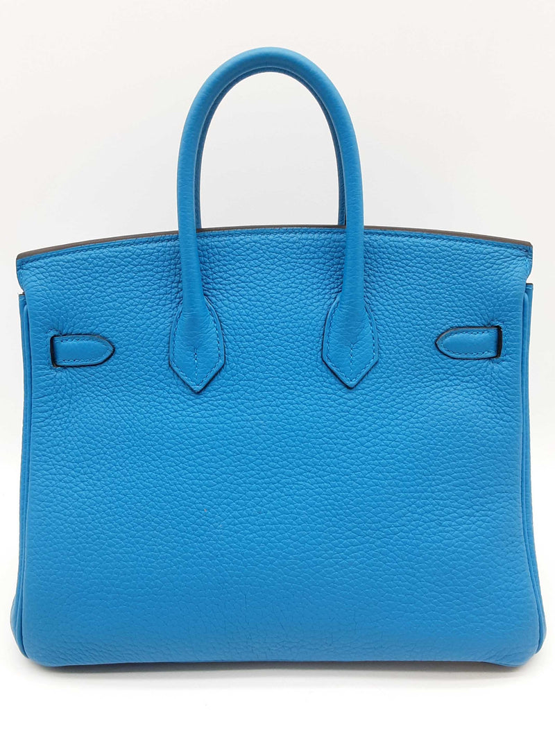 Hermes Birkin 25 Bleu Zanzibar Blue Togo Palladium Handbag Do0825lirxzde