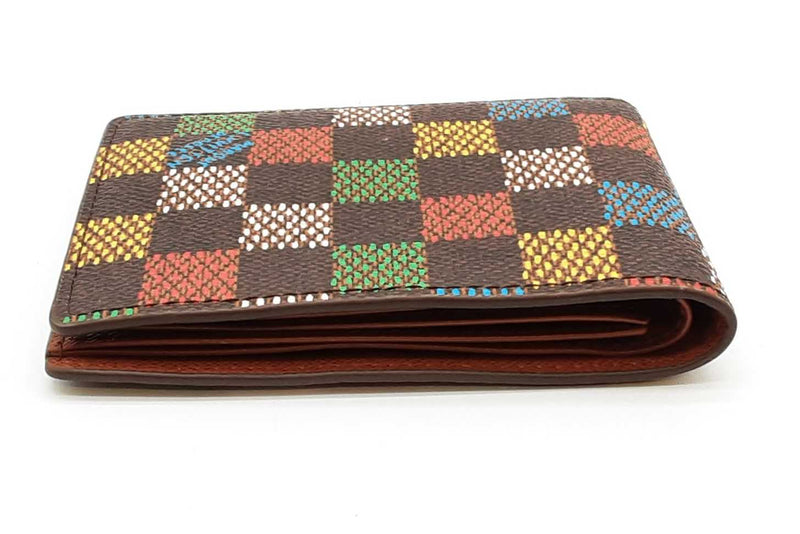 Louis Vuitton Damier Ebene Multicolor Bifold Wallet Eb1025lxzde