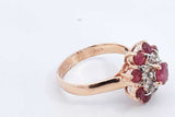 Red Gemstone & Diamond Ring In 10k Yellow Gold 5.2 Grams Size 8 Eb09oxzsa