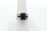 Blue Gemstone & Diamond 10k Yellow Gold Ring 6.5 Grams Size 7 Eb0926wrxsa