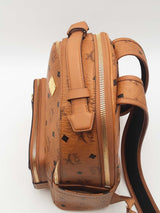 Mcm Stark Visetos Cognac Backpack  Eb0126oxzsa