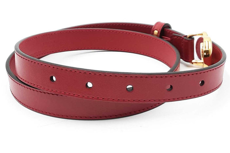 Gucci Marmont Red Leather Double G Belt Eb1224lrxdu