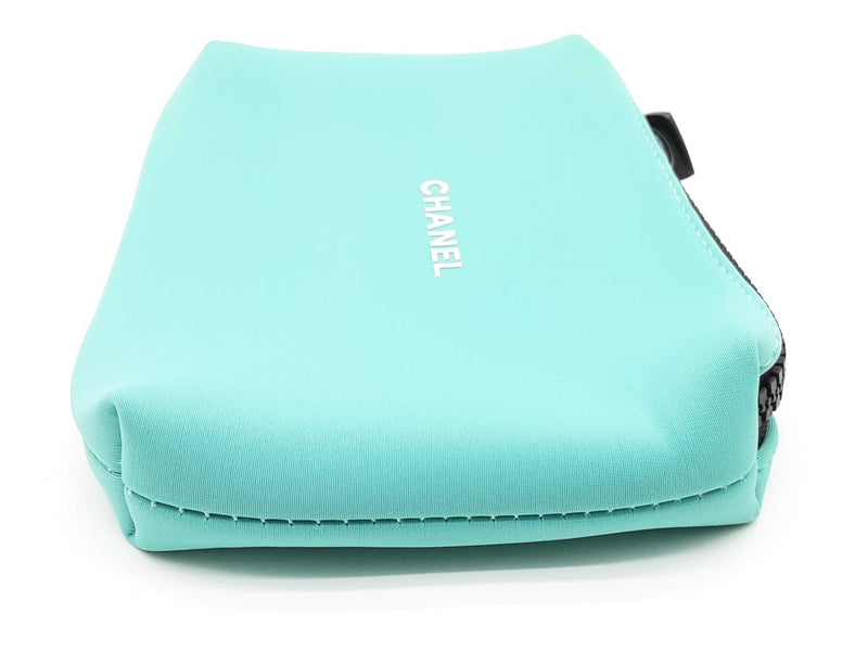 Chanel Vip Tiffany Teal Blue Neoprene Cosmetic Bag Do0225oxde