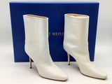 Stuart Weitzman Ebb White Smooth Calf Leather Ankle Boots Size 7 Do0423crde