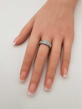 1.60 Cttw Diamond & 14k White Gold Anniversary Ring 8.3g Size 8.75 Fw0826crzdu