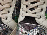 Christian Louboutin Lou Spikes Sequin Sneakers Eu Size 42 Eb0626lxzde