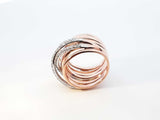 1.34 Cttw Diamond & 14k Rose Gold Overlap Ring 14 Grams Size 6.5 Fw0826rrzdu