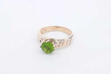 Green Gemstone & Cubic Zirconia Ring 14k Yellow Gold 2.6 Grams Size 4 Eb1124crsa