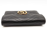 Gucci Matelasse Chevron Quilted Leather Gg Marmont Wallet With Chain Eb0626wexsa