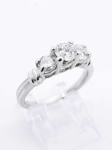 0.80 Cttw Diamond & Platinum Three Stone Ring 6.4 Grams Size 7 Fw0425pzxdu