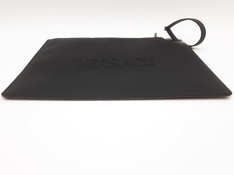 Versace Black Nylon Zip Pouch Clutch Do0925lxzde