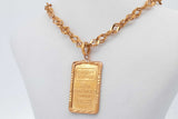 22k Yellow Gold Chain & 24k Yellow Gold Credit Suisse Pendant 17.8g Eb0426lxxzsa