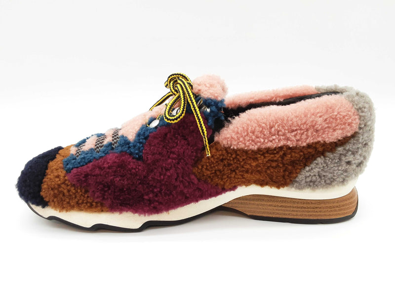 Fendi Patchwork Multicolored Shearling Shoes Size It 39 Do0925lxzde
