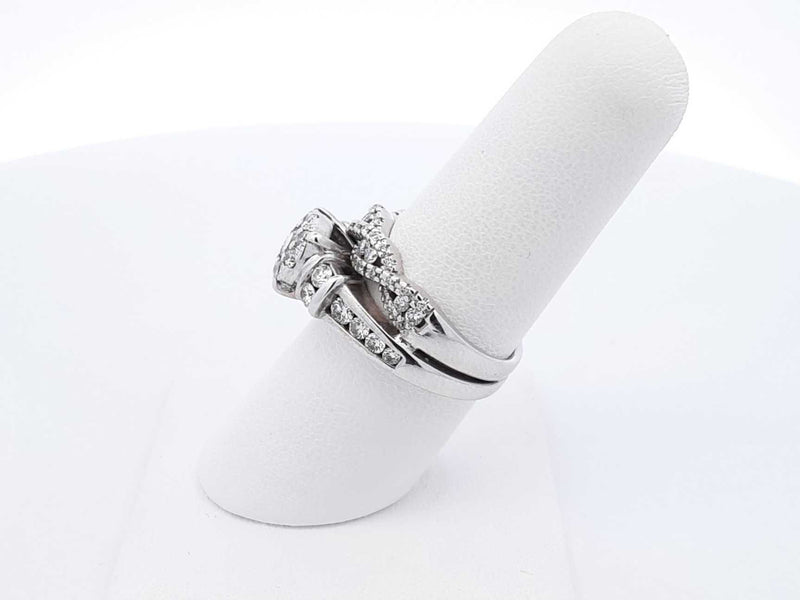 1.07 Cttw Diamond & 10k White Gold Bridal Set 8.2 Grams Size 6.5 Fw0625wrxdu