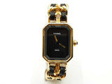 Chanel 1986 20mm Premiere Octagonal Black Dial Chain Quartz Watch Do1125orxde