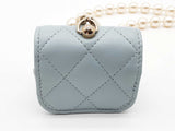 Chanel Light Blue Quilted Leather Airpod Case Do0426sxzde