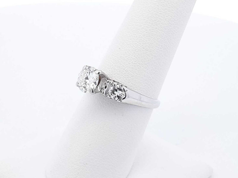 1.2 Cttw Diamond & 14k White Gold Three-stone Ring 3.1 Grams Size 7 Fw0625cxzdu