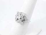 0.38 Cttw Diamond & 12k White Gold Cocktail Ring 4 Grams Size 7.5 Fw0826oirdu
