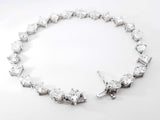 11.53 Cttw Mixed-cut Diamond & 95% Platinum Tennis Bracelet 19.7 Grams 7.5 Inch Fw0626ixzxdu