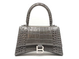 Balenciaga Hourglass Gray Crocodile Embossed Leather Top Handle Bag Fw0724lorxdu