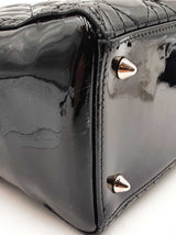 Christian Dior Lady Dior In Black Patent Cannage Leather Fw00825lzxzdu
