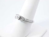 1.22 Cttw Three-stone Cathedral Ring In 14k White Gold 4 Grams Size 7.75 Fw0526lwxzdu