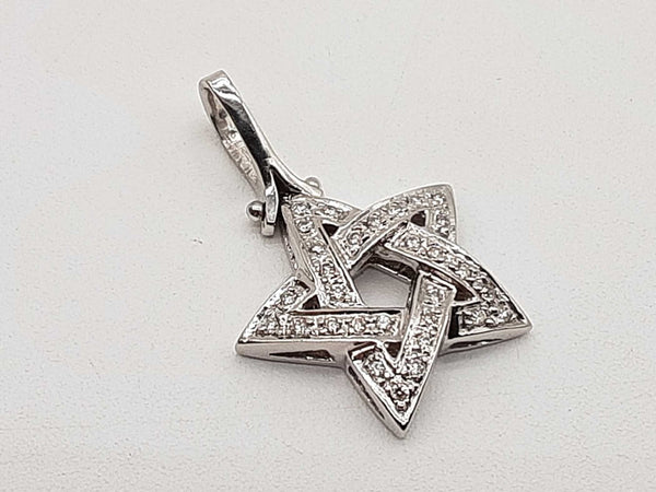 0.30 Cttw Diamonds 14k White Gold 5.4g Star Pendant Do0825lrxde