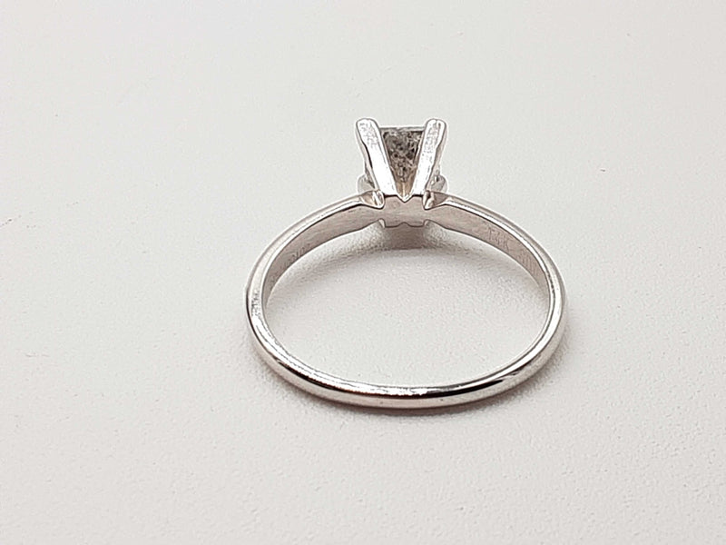 14k White Gold 2.3g 0.97 Carat Princess Cut Diamond Solitaire Do0524sxzde