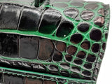 Balenciaga Green Embossed Crocodile Leather B Crossbody Bag Do0624ixzde