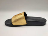 Guiseppe Zanotti Tetra Embossed Logo Golden Slide Sandals Size Eu 43 Do0524sxde