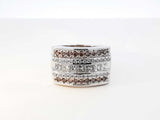 1.69 Cttw Diamond & 14k White Gold Multi Row Ring 15.4g Size 8.25 Fw0726loxzdu
