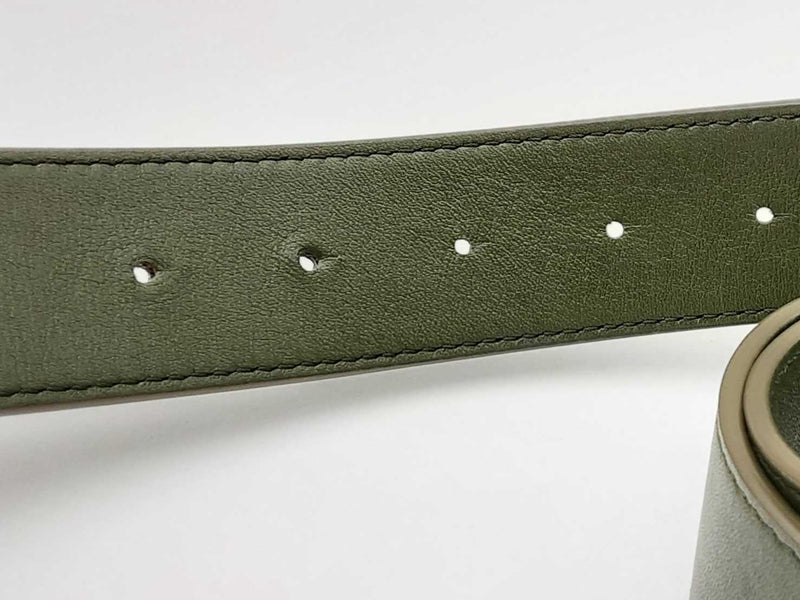 Mcm Green Leather Belt With Buckle Eb0924lxzdu