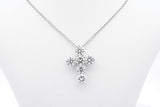 Approx. 1.74ctw Lab Grown Diamond Cross 925 Pendant & Chain 3.4g Eb1124lessa